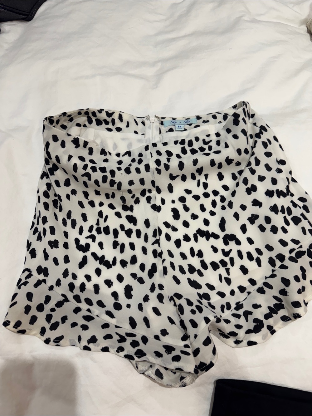 She + Sky Black and White Dalmatian Print Skirt